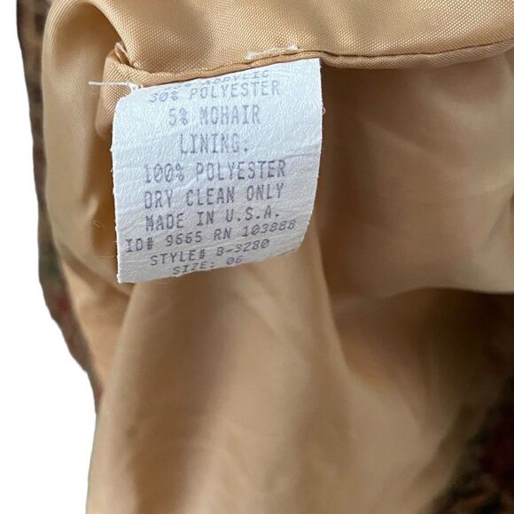 Vintage Brownstone Studio Open Front Knit Colorful Blazer in Size 6 Made in USA - Picture 6 of 6